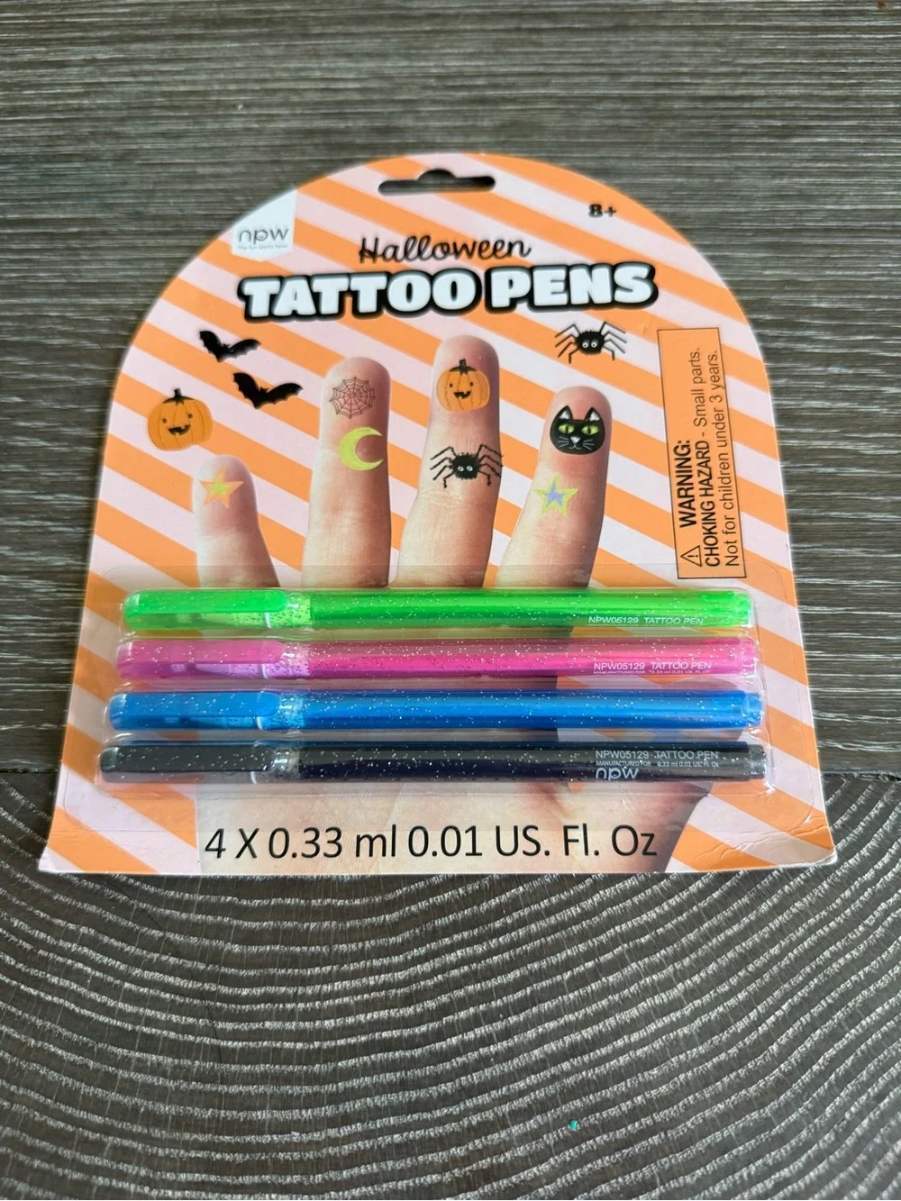 NWT Halloween Tattoo Pens - Green, Pink, Blue, Black